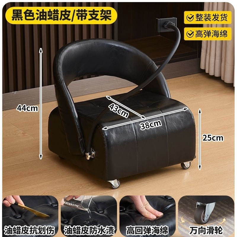 Swivel stool small stool living room for home low stool accessible luxuryclassy shoe changing stool movable leather back stool
