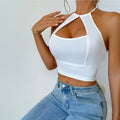 independent station comfy basics women's fashion sexypure color camisole short crop top slim slimming looktops