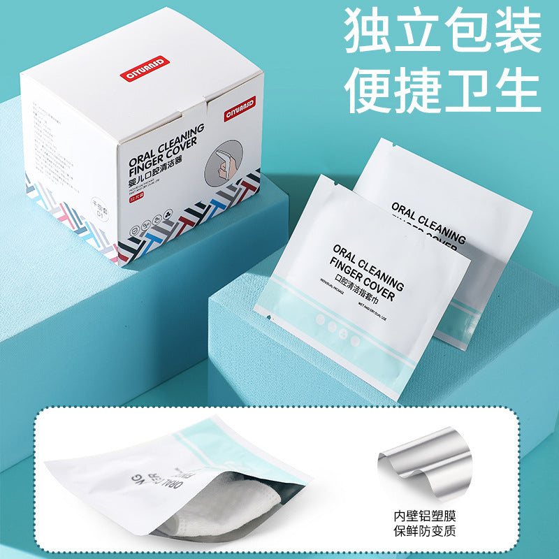 Baby oral cleaner finger cots, infant toothbrush gauze finger cots, 0-1 year old baby tongue scraper, infant tongue cleaning tool