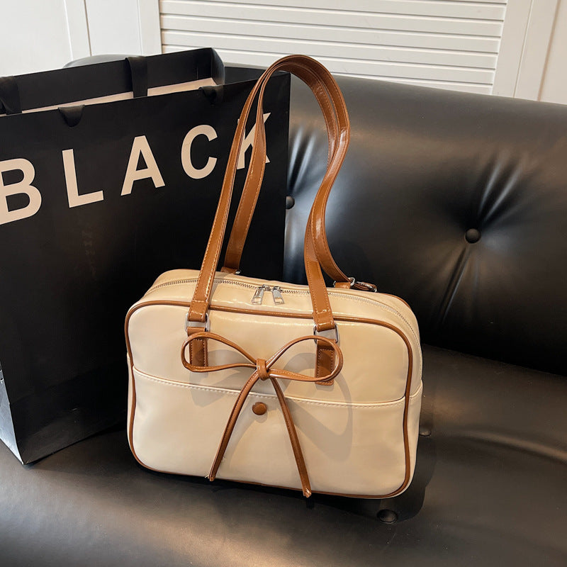 Simple and large-capacity backpack bag women's 2025 spring new trendy Korean underarm bag high-end shoulder tote bag