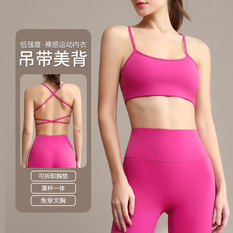 [limited time 50% off no refund or exchange] yoga clothes intimates shockproof high-strength suspenders cross back yoga tops
