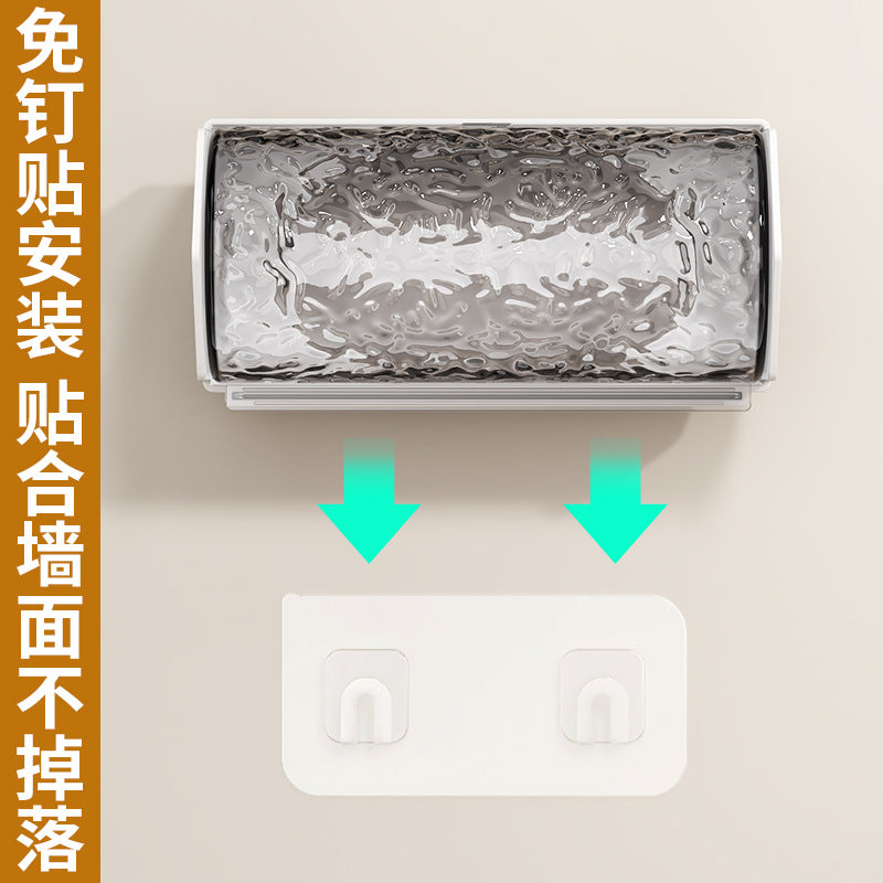 Garbage bag non-punching storage box Wall-mounted large-capacity kitchen bag non-marking extraction box Plastic bag storage device