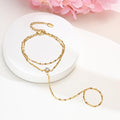 fashioncasual copper geometric retro y-shaped necklace niche design new zircon pendant rice bead clavicle chain