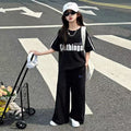 Girls' summer outfit set  new korean style chic lightweight two-piece set for older girls and children's casual sportswear