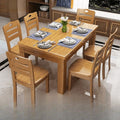Quwang solid wood dining table and chair combination rectangular casual western dining table small apartment dining table chinoiseriefor home dining table