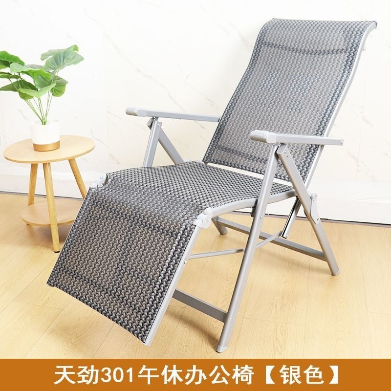 Recliner nap foldable bed lazy plastic beach chair casual bamboo chair balcony for home lunch break beach foldable chair