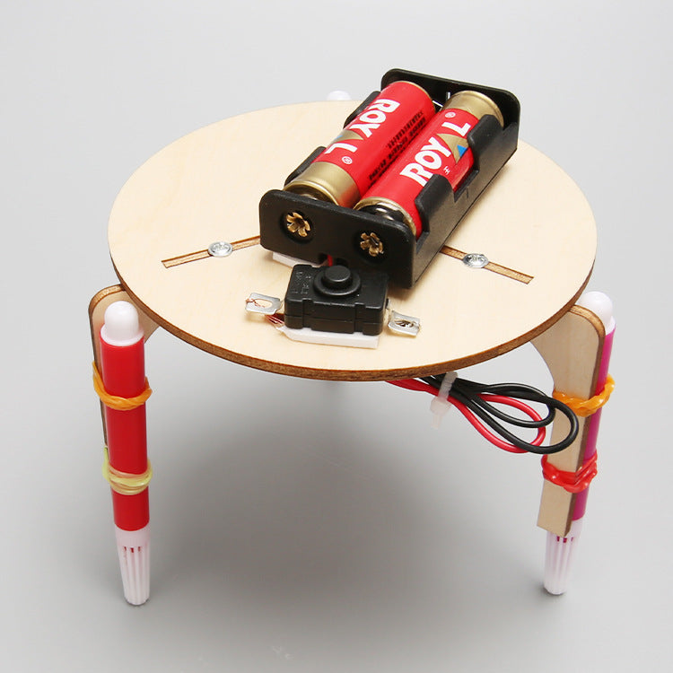 Graffiti robot pupil puzzle science experiment wooden DIY hand-assembled model technology production steam