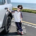 Boys and girls summernew arrival thin short-sleeved t-shirtpants sports suitfashionabletz001