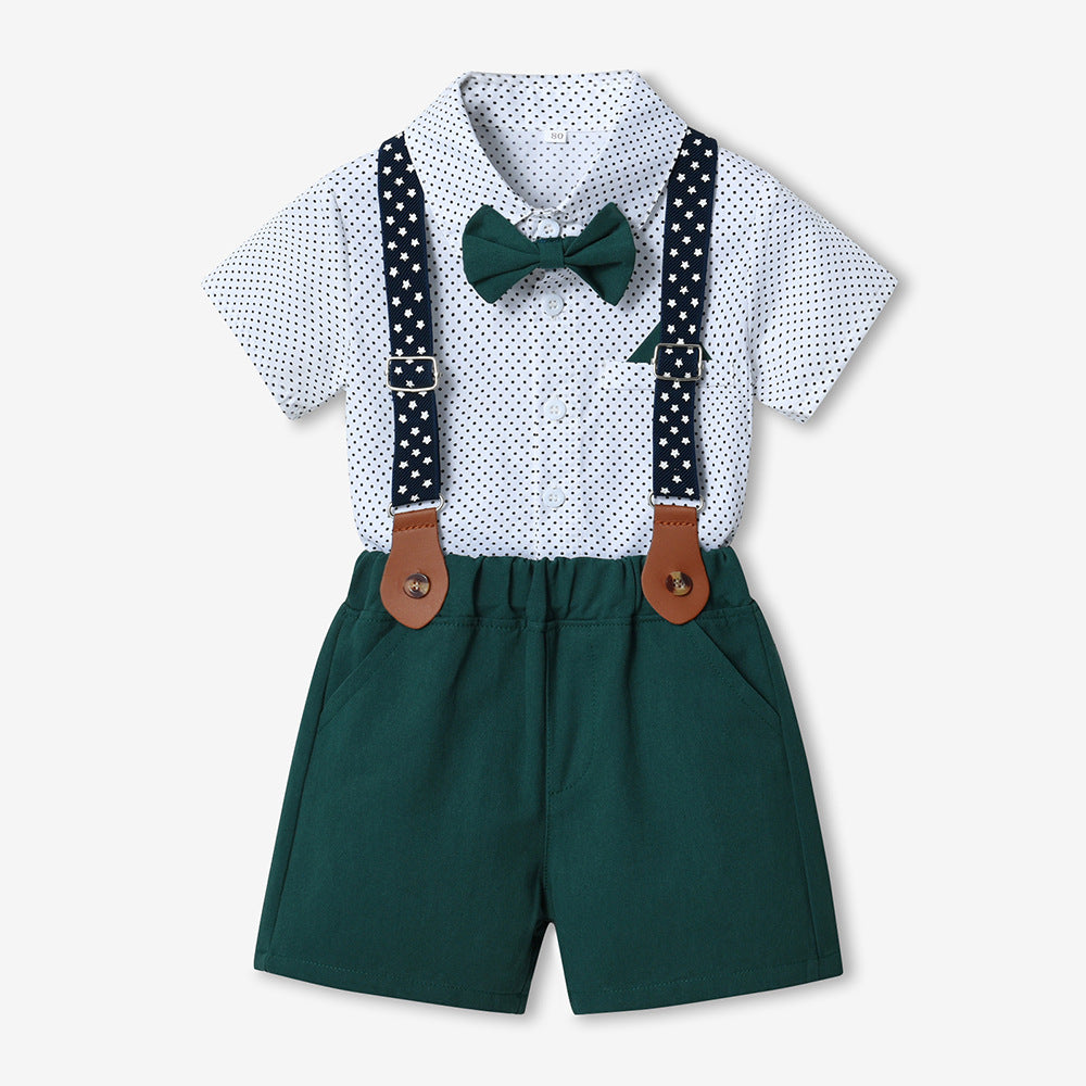 Boys' summer outfit set - lightweight, new arrival, stylish children's clothing, baby clothes, kids' summer short-sleeve two-piece trendy set