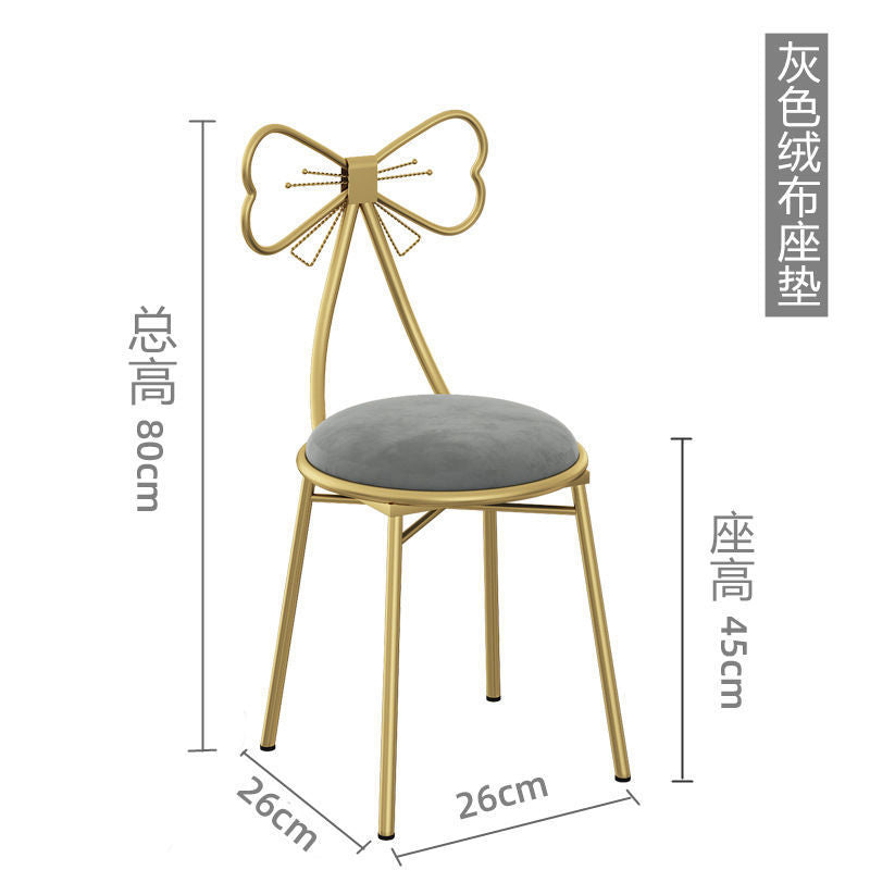 Makeup stool backrest bedroom makeup chair popular chair dressing table stool manicure chair butterfly light luxury dressing stool