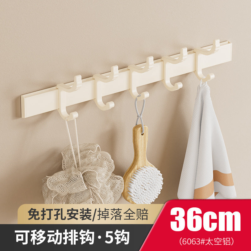 Cream wind non-punching hook space aluminum door rear coat hook bathroom kitchen wall hanging storage super glue adhesive hook