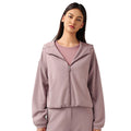 Hooded zip-up cardigan women's autumn/winter new arrival loose casual sweatshirt running fitness activewear top daw166