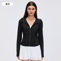 Breathable mesh hooded yoga jacket - women's slim fit, barely-there feel, zip-up running & workout jacket d26056