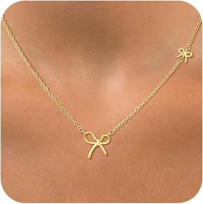 niche design copper zircon gold-plated bows necklace 2025 new style fashionaccessible luxury necklace