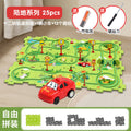 Continental map pattern assembled rail car [25pcs]