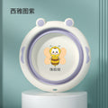 Foldable washbasin - kids & baby face basin - collapsible wall-mounted washbasin - cartoon design for face, butt, and foot washing