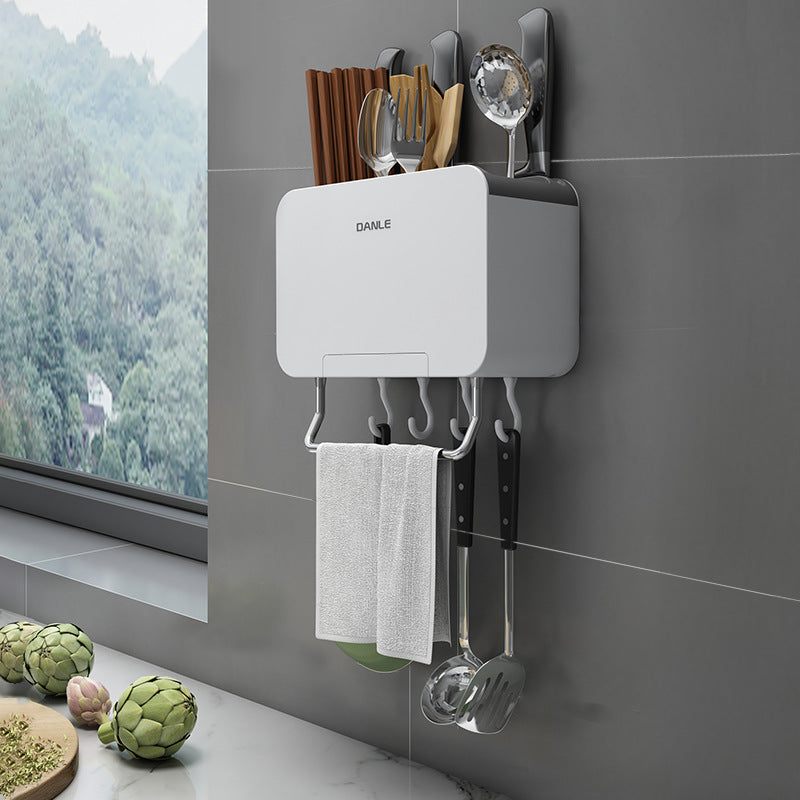 Wholesale chopstick tube shelf wall-mounted household drain chopstick basket kitchen spoon knife holder chopstick cage integrated storage box