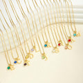 new arrival women's initial birthstone necklace fashion 14k gold-plated letter casualeasiest for match clavicle chain