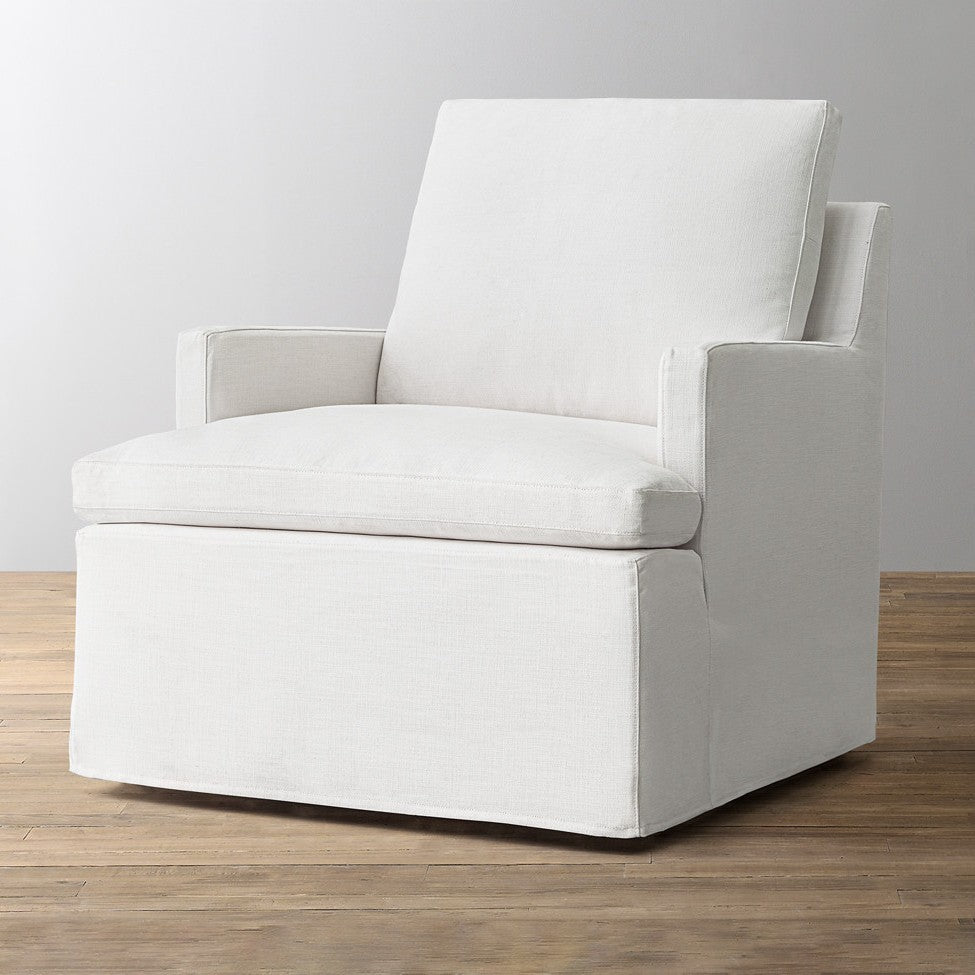 American small apartment living room single-seat fabric sofa modern simple removable and washable cotton and linen down single-seat leisure chair