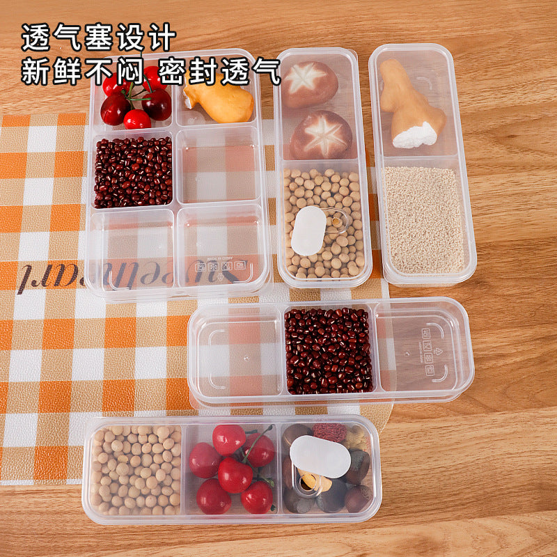 Food compartment storage box, plastic crisper box, meat and ingredients freezer box, ginger, onion and garlic box, packaging and storage, vegetable preparation box