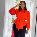 supply of african fashion pullover turtleneck long sleeves waist slimming look chiffon breathable women's clothing easiest for matchtops on sale
