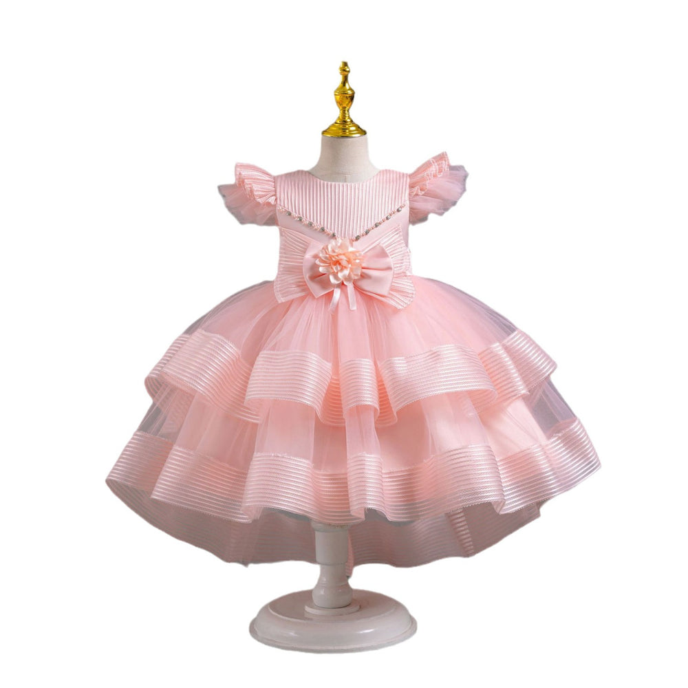 Exportin stock trailing evening dress airplane sleeve tutu princess dress girl banquet dress girl dress