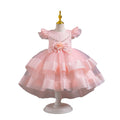 Exportin stock trailing evening dress airplane sleeve tutu princess dress girl banquet dress girl dress
