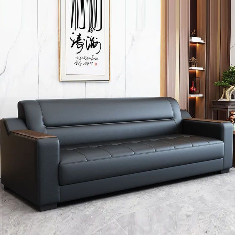 Office sofa business vip reception lounge office sofa genuine leather sofa office sofa coffee table set