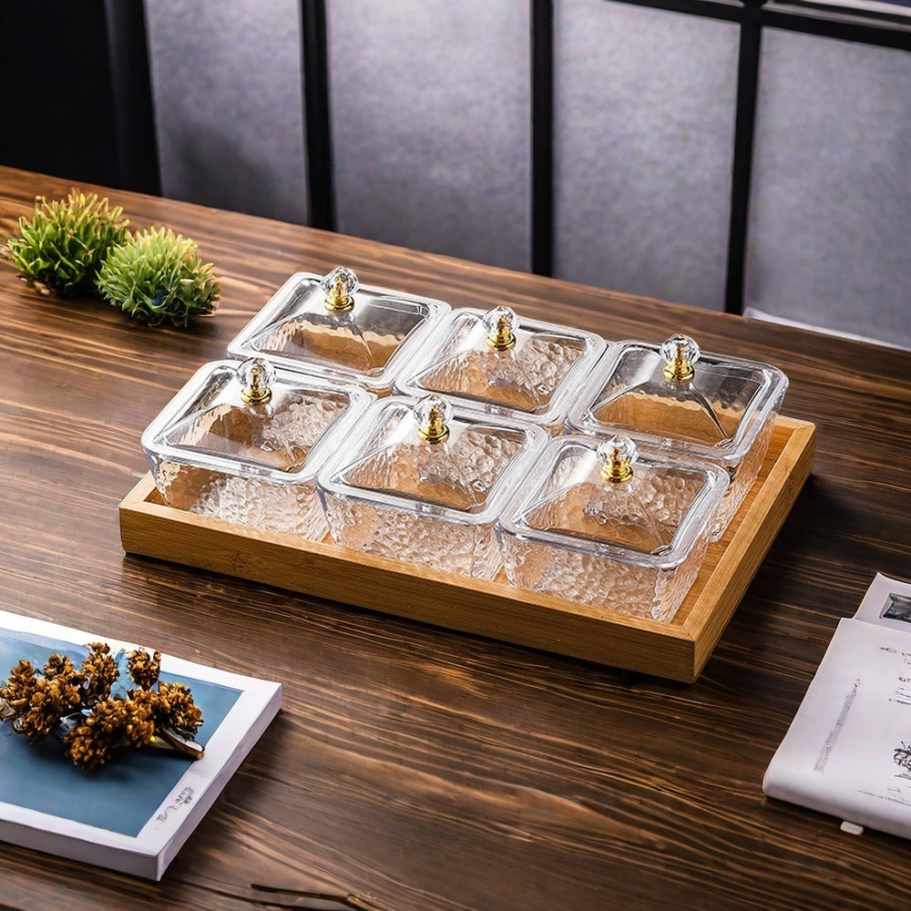 Plastic fruit plate divided fruit plate commercial club hotel foot bath bar thickened and resistant to falling snacks dried fruit snack plate
