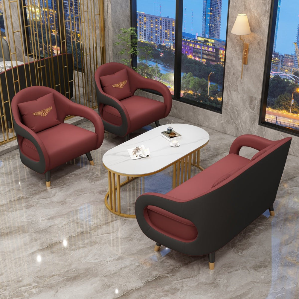 Italian minimalist curved office sofa set - modern, simple business reception, negotiation table and chairs for sales centers