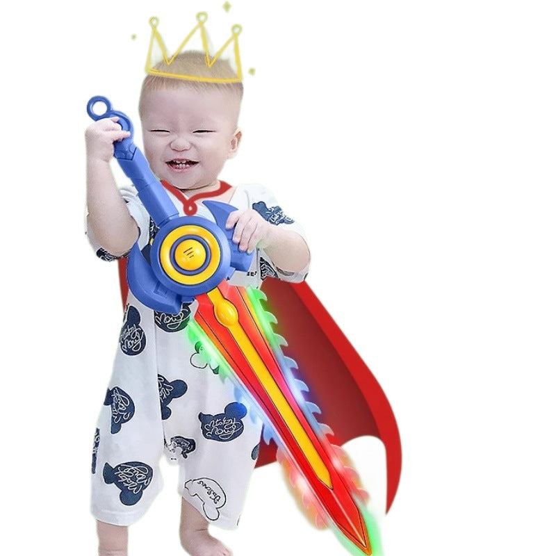 Kids' light-up sword - flashing king's blade, electric sound effects, realistic simulation, little boy's laser greatsword weapon toy