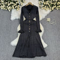 Export fall and winternew arrivalknittingdresseleganceelegant socialite single breasted silmslimming lookmermaid long skirt