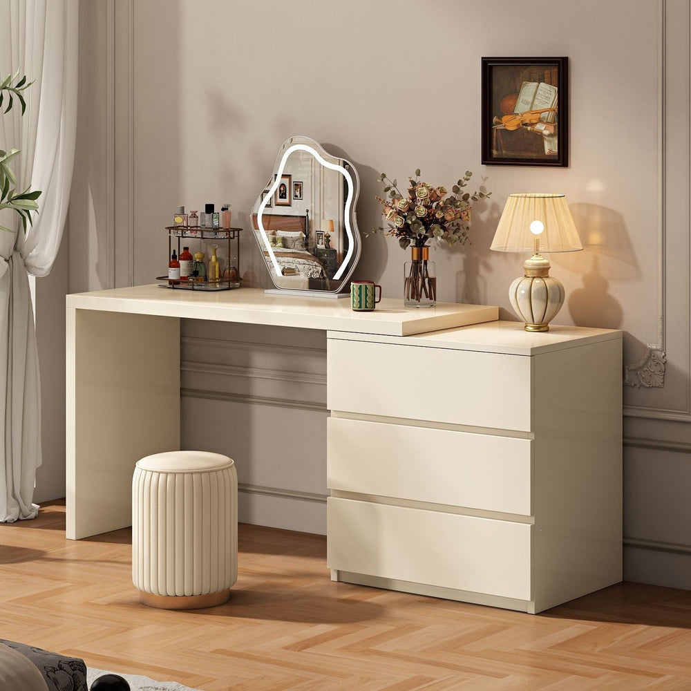 French cream style bedroom vanity table all-in-one chest of drawers dressing table bed end storage cabinet corner table small apartment with drawers