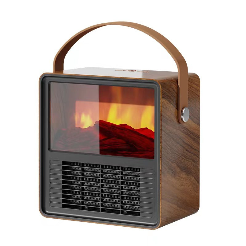 2025 new retro cross-border space heater - portable desktop electric heater with simulated flame for home use