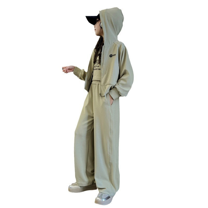 Girls' spring/autumn korean style fashionable outfit, new  spring collection, stylish outerwear and sportswear set for mid-to-large children