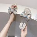 Women's sandals & slippers - 2024 summer new arrivals: floral print, bow accent, trendy korean style, versatile flat beach flip-flops