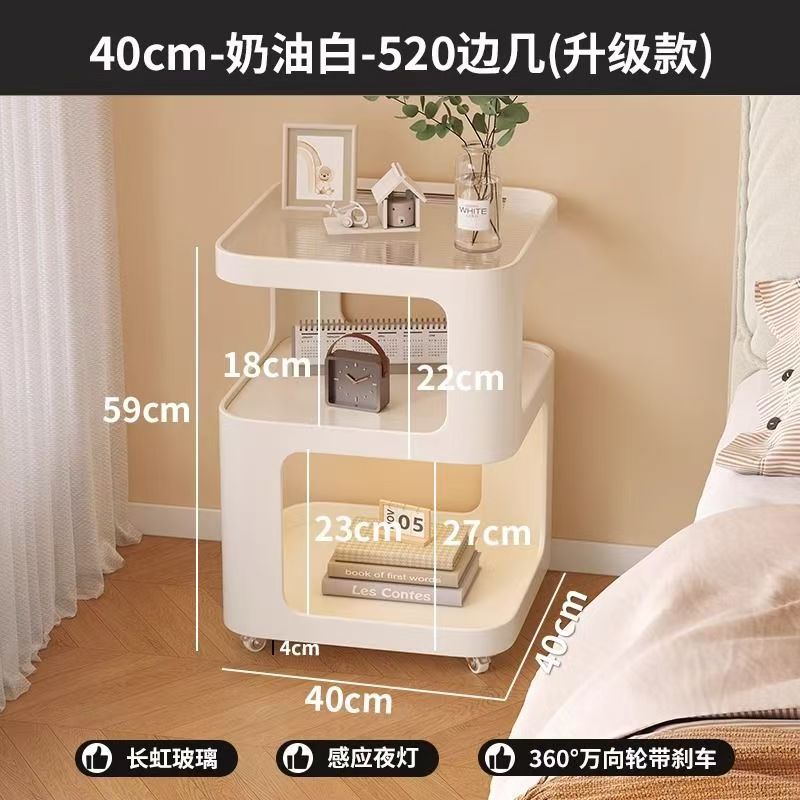 Bedside table small bedroom for home creative bedside cabinet modern casual storage shelf iron art movable side table