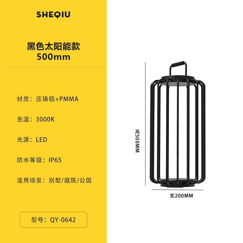 Outdoor waterproof modern solar garden lights artistic cage lights landscape lighting for gardens, villas, and portable use