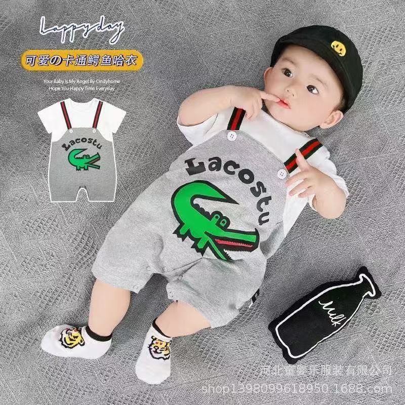Summer outwear cartoon baby onesie ha yi baby pullover romper autumn clothes fake two-piece fashion ha yi