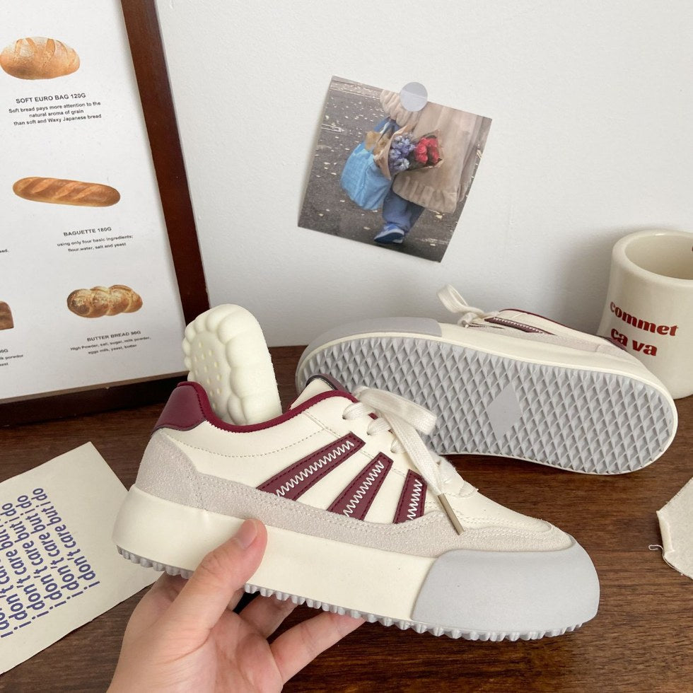 German army trainer (gat) platform sneakers - women's leather upper,  spring new arrivals, chic & unique korean style, low-top student sneakers, white canvas shoes