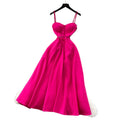 High-end elegance dress women's summer frenchaccessible luxury celebrity lace patchwork waist elegant suspender large swing dress