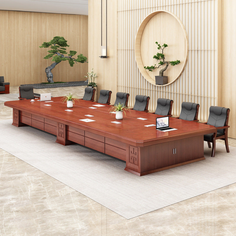 Saint li conference room large conference table with solid wood veneer table company meeting and negotiation table and chair combination