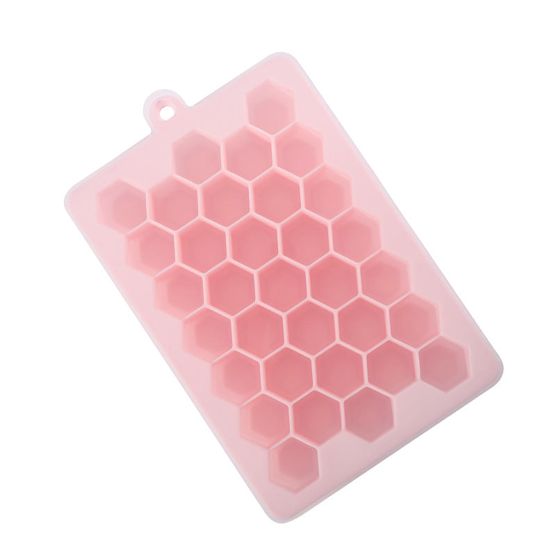 33-cavity silicone ice cube tray with lid - honeycomb design for homemade ice cubes, diy jelly molds, and silicone ice makers