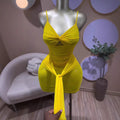 European and american cross-border women's spring  new arrival: solid color sleeveless camisole bandeau mini dress with open back and hip-hugging design