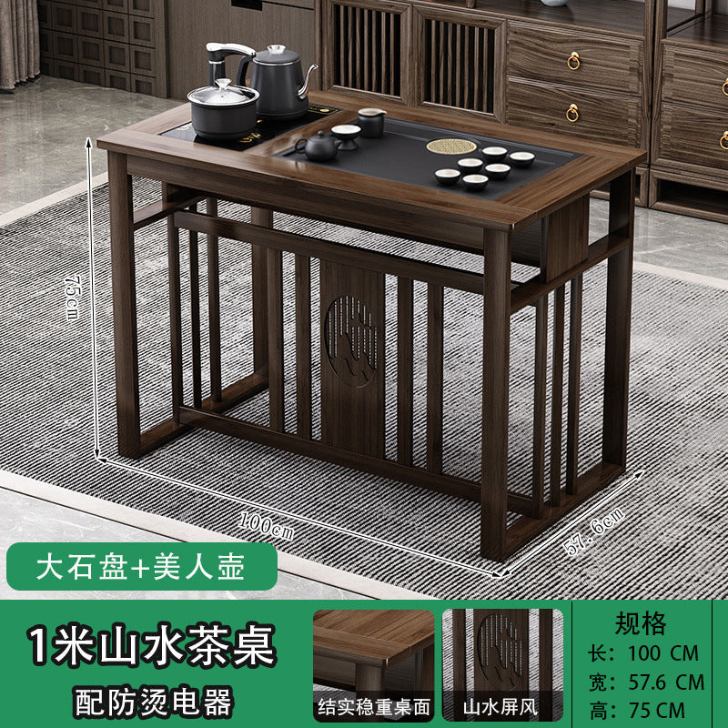 Balcony tea table and chair combination New Chinese-style office household small apartment Kung Fu tea table Boiling water integrated tea making table