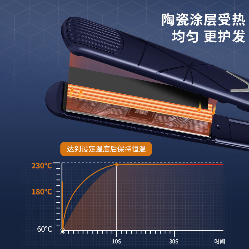 Cross-border  new portable hair straightener wet and dry hair straightener negative ion curling iron