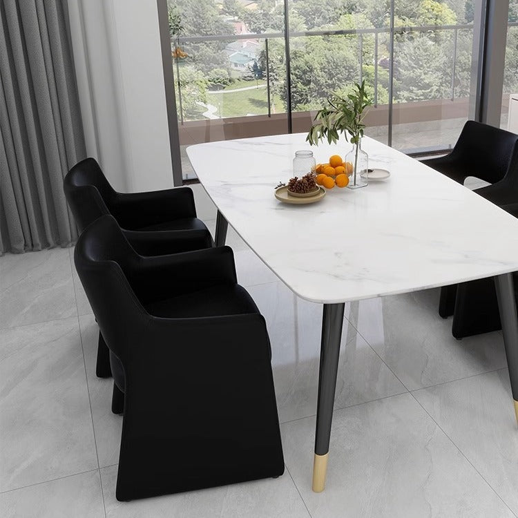 Italian style home dining chair backrest chair bar sales department reception negotiation table and chair combination solid wood armrest soft bag