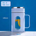 Business handle cup glass office for homecasual drinking water tea cup large capacity drainage floor push gift cup