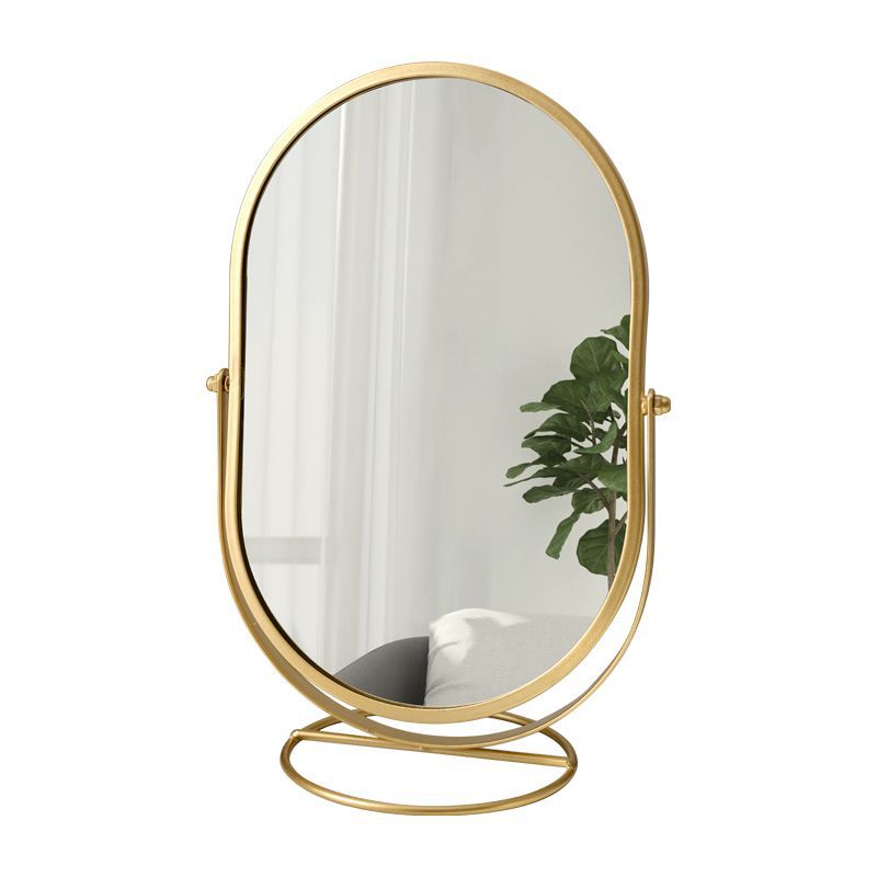 Makeup mirror desktop desktop bedroom makeup mirror can rotate 360 degrees oval mirror ins style dormitory dressing mirror