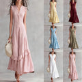 european and american cross-border  independent station new arrivalelegantelegancenormcore cotton and linen women's sleeveless dress